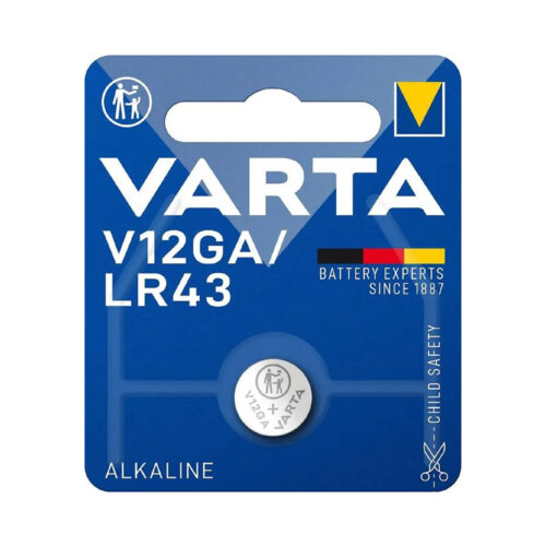VARTA V12GA LR43 1,5V ALKALISK KNAPPEBATTERI