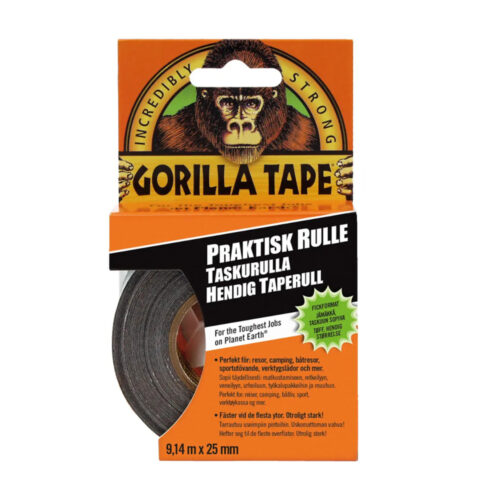 GORILLA EXTRA STERK TEKSTILTAPE SVART 25MMX9,14M