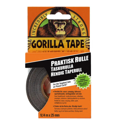GORILLA EXTRA STERK TEKSTILTAPE SVART 25MMX9,14M