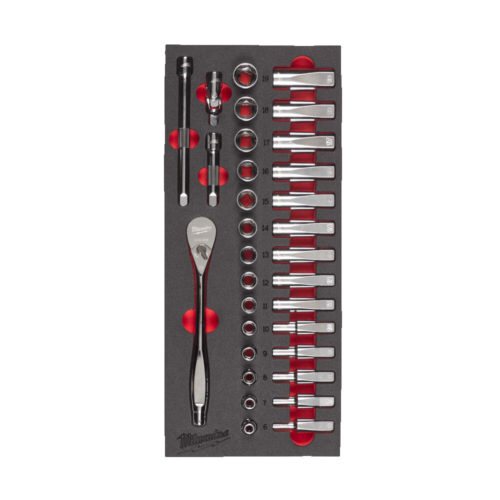 MILWAUKEE SKRALLESETT 3/8" SKUM 32 DELER