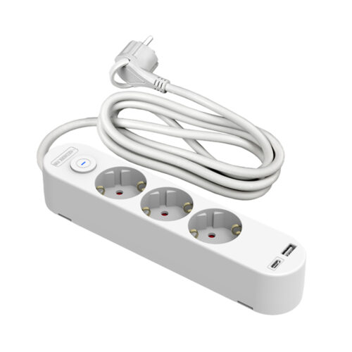 GRENUTTAK 3-VEIS + USB C+A 3,4A