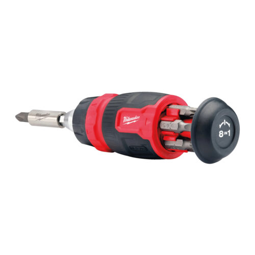 MILWAUKEE MULTI-BIT SKRUTREKKER MED SKRALLEFUNKSJON 8-IN-1