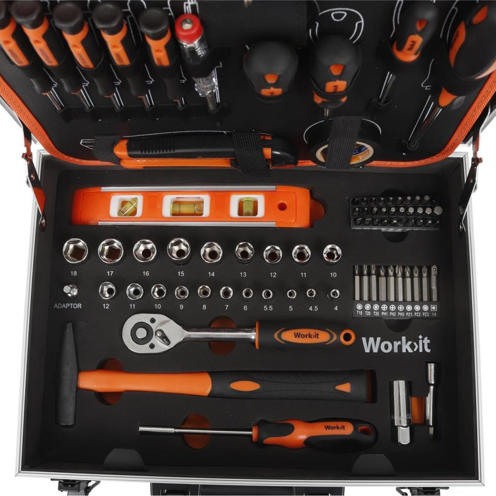 WORK-IT VERKTØYKOFFERT 107 DELER - Bilde 3
