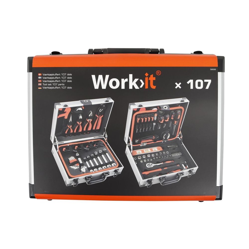 WORK-IT VERKTØYKOFFERT 107 DELER - Bilde 6