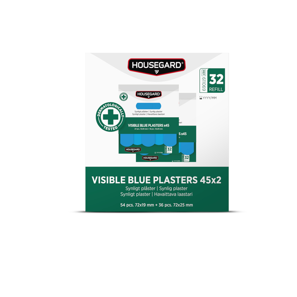 HOUSEGARD SYNLIGE BLÅ PLASTER (2X45 STK) - Bilde 2