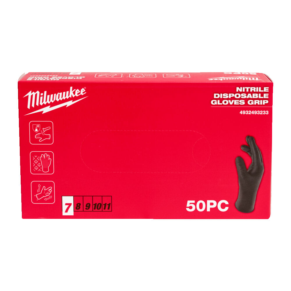 MILWAUKEE NITRIL HANSKE SORT 50P - Bilde 3