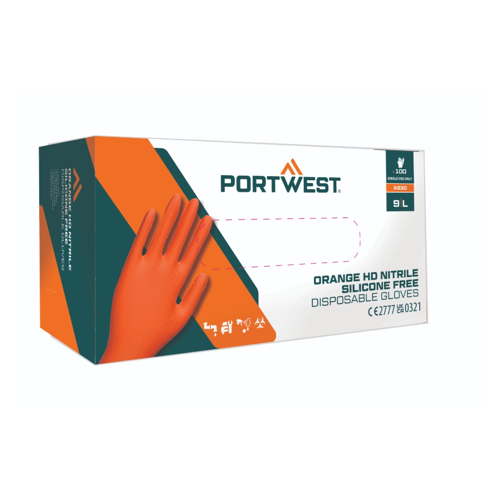 PORTWEST A930 NITRIL ORANGE 100P - Bilde 2