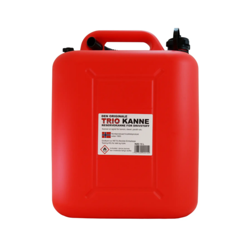 TRIO DRIVSTOFFKANNE 15L RØD FOR BENSIN, DIESEL, PARAFIN MM.