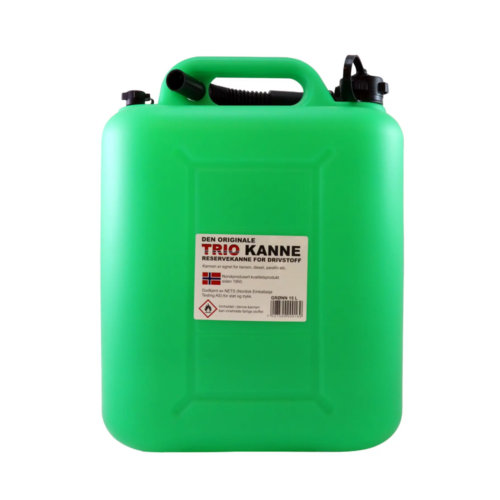 TRIO DRIVSTOFFKANNE 15L GRØNN FOR BENSIN, DIESEL, PARAFIN MM.