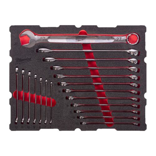MILWAUKEE MAXBITE FASTNØKKELSETT 19 DEL PACKOUT SKUMINNLEGG